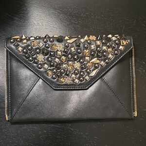 Diane Von Furstenberg Leather Studded Clutch
